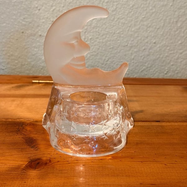 Y2K PartyLite Celestial Crescent Moon And Stars Tea Light Candle Holder