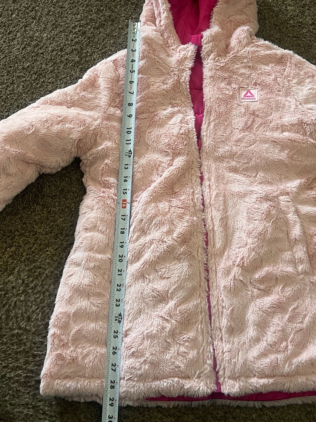 Reebok Girls Pink Quilted Nylon Puffer Jacket Size 6 3