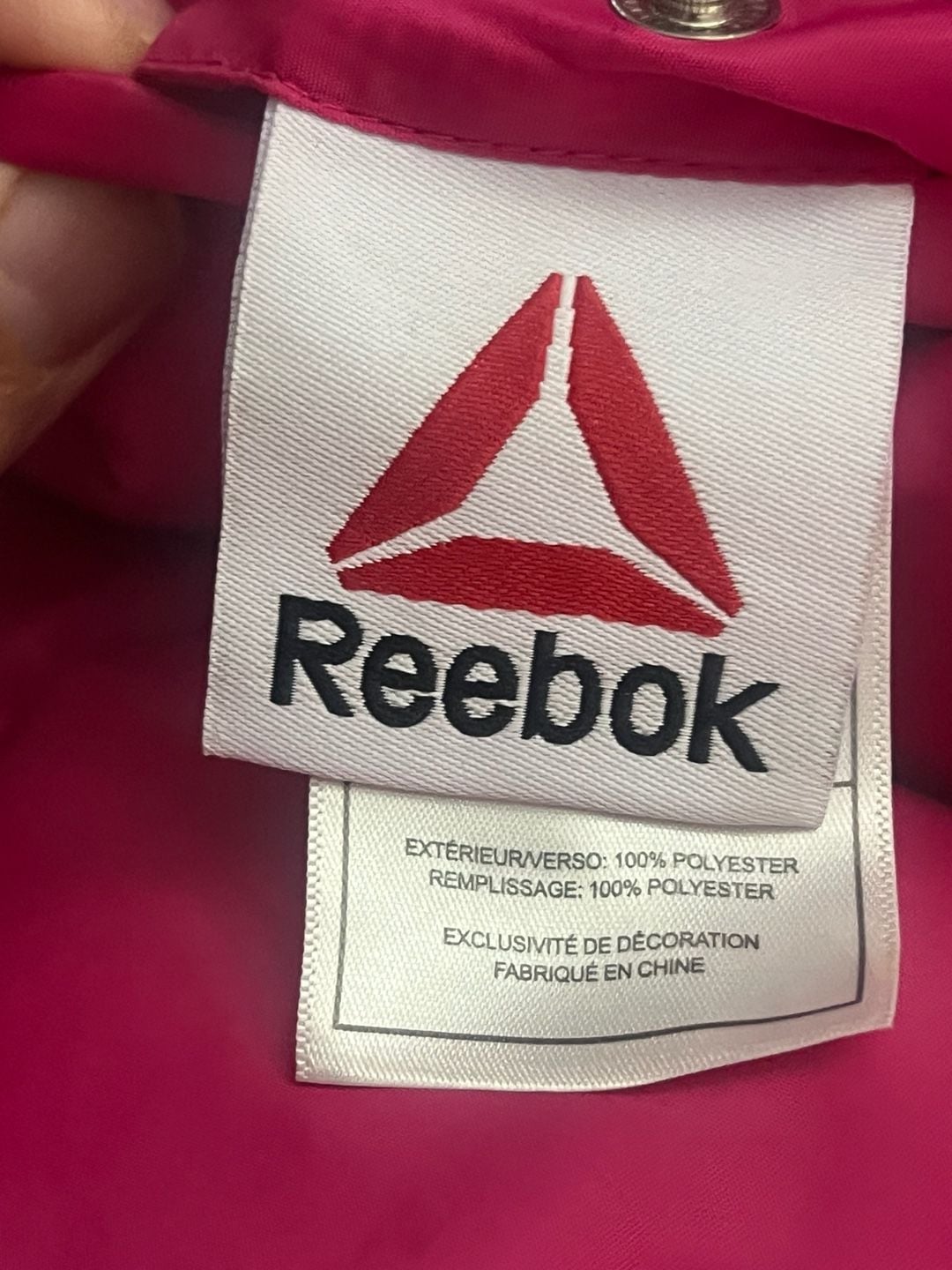 Reebok Girls Pink Quilted Nylon Puffer Jacket Size 6 8