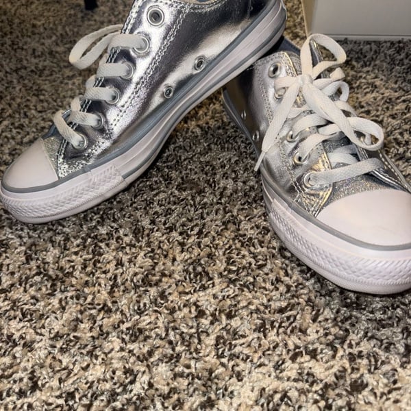 Converse Chuck Taylor All Star Sparkle Silver Low Top Sneakers
