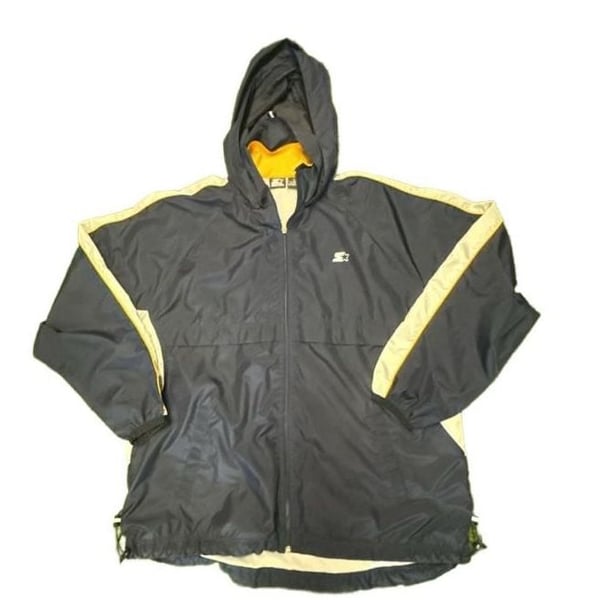 Starter Reversible Windbreaker Jacket Size M Blue Yellow