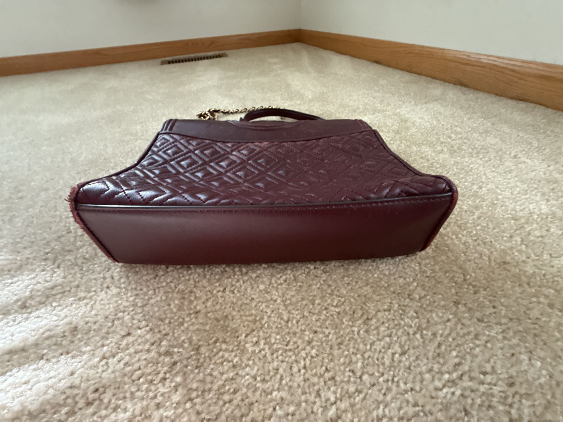 Tory Burch Fleming Quilted Leather Convertible Shoulder Bag Burgundy 5