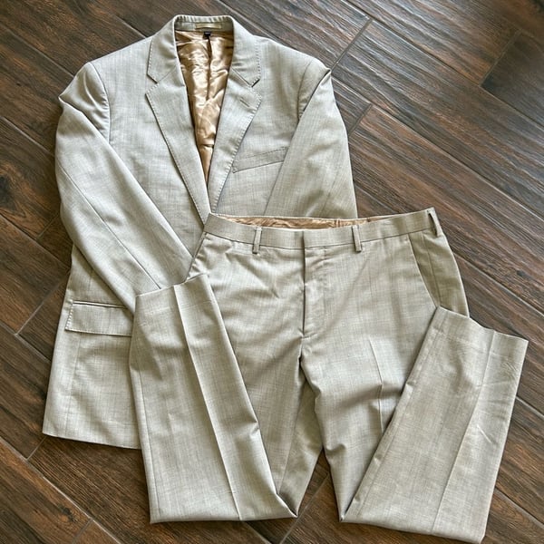 Loro Piana Two-Piece Suit Loro Piana Superfine Wool Light Gray