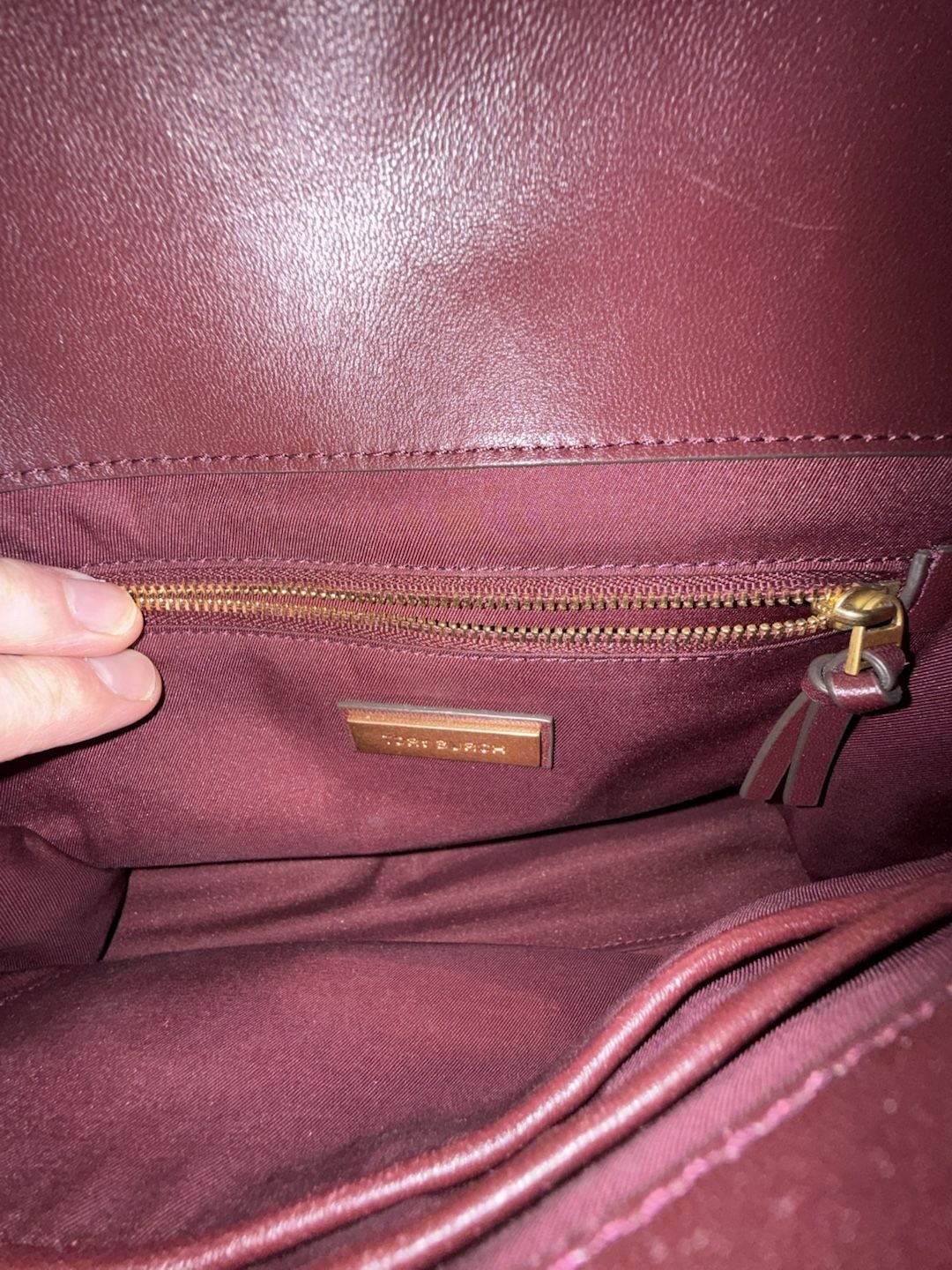 Tory Burch Fleming Quilted Leather Convertible Shoulder Bag Burgundy 7
