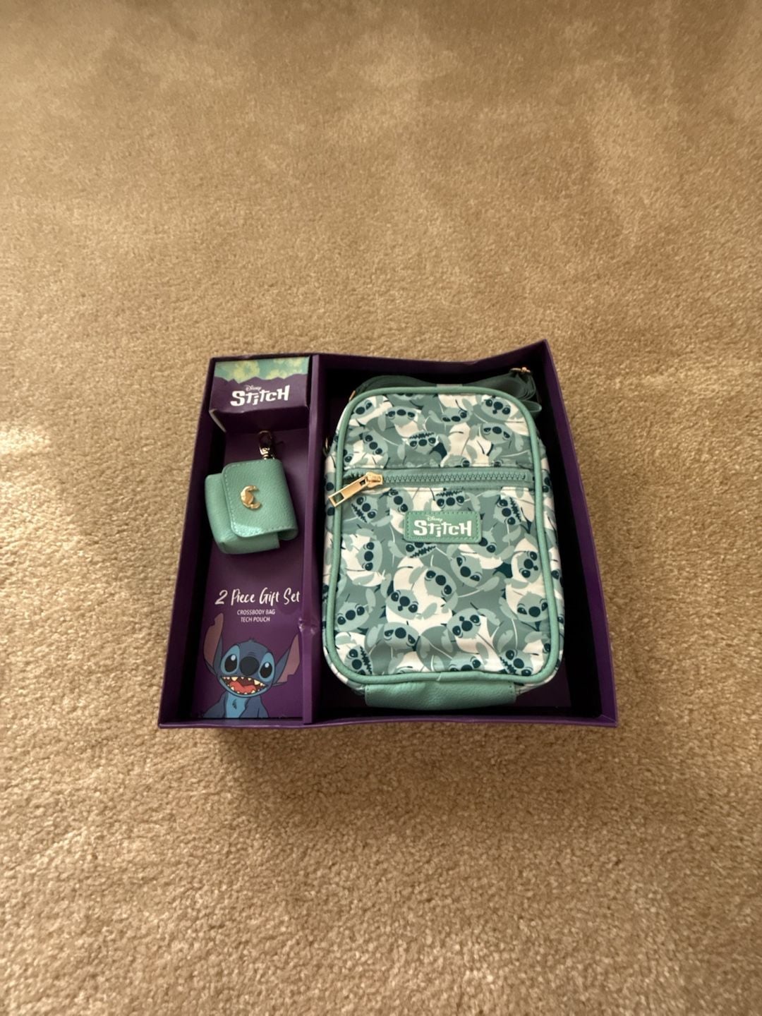 Bioworld Disney Stitch 2 Piece Gift Set Crossbody Bag Tech Pouch 1