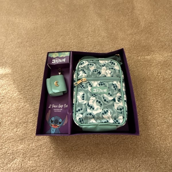 Bioworld Disney Stitch 2 Piece Gift Set Crossbody Bag Tech Pouch