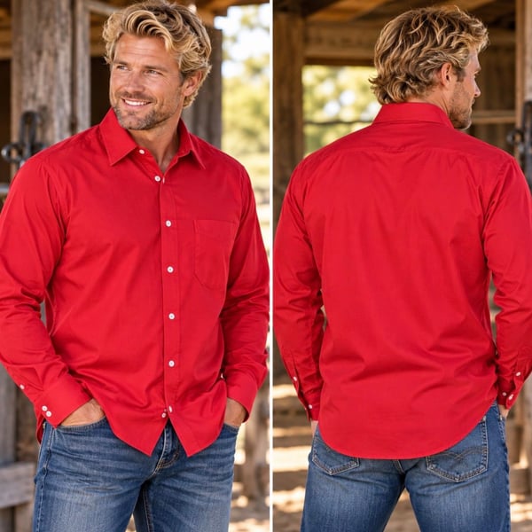 Alexander Lloyd London Men’s Red Dress Shirt 16.5/42 Long Sleeve Button Up