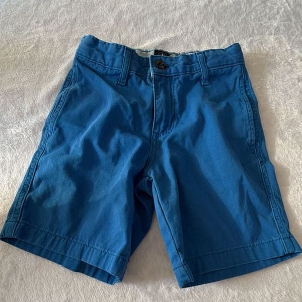 JK Khaki Boys Chino Shorts Size 8R Blue Cotton Flat Front Casual