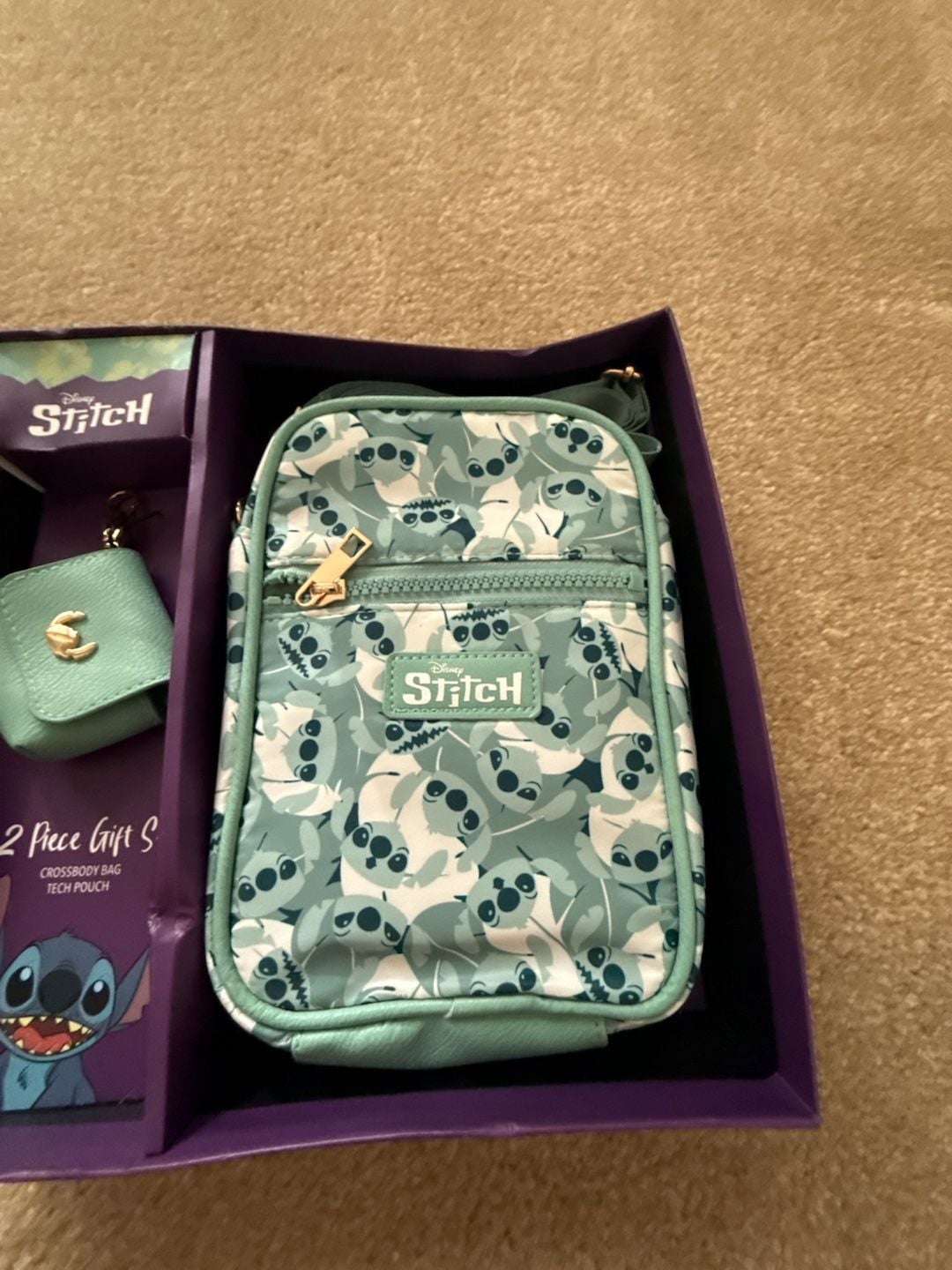 Bioworld Disney Stitch 2 Piece Gift Set Crossbody Bag Tech Pouch 3
