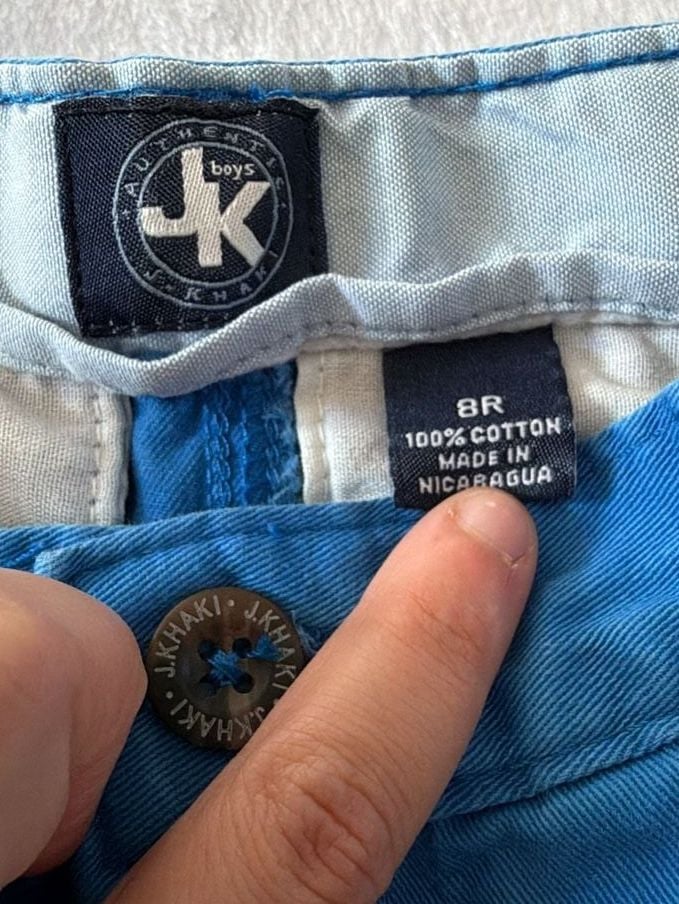 JK Khaki Boys Chino Shorts Size 8R Blue Cotton Flat Front Casual 3