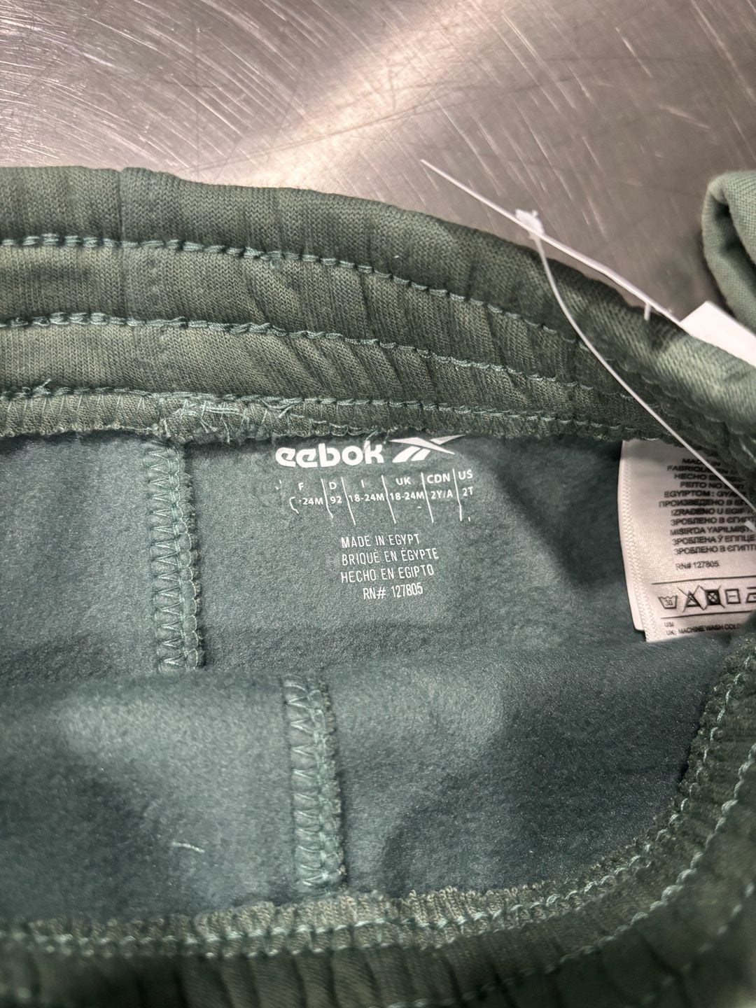 Reebok Baby Boys 2 Piece Fleece Hoodie Pants Set Olive Green 2T 6