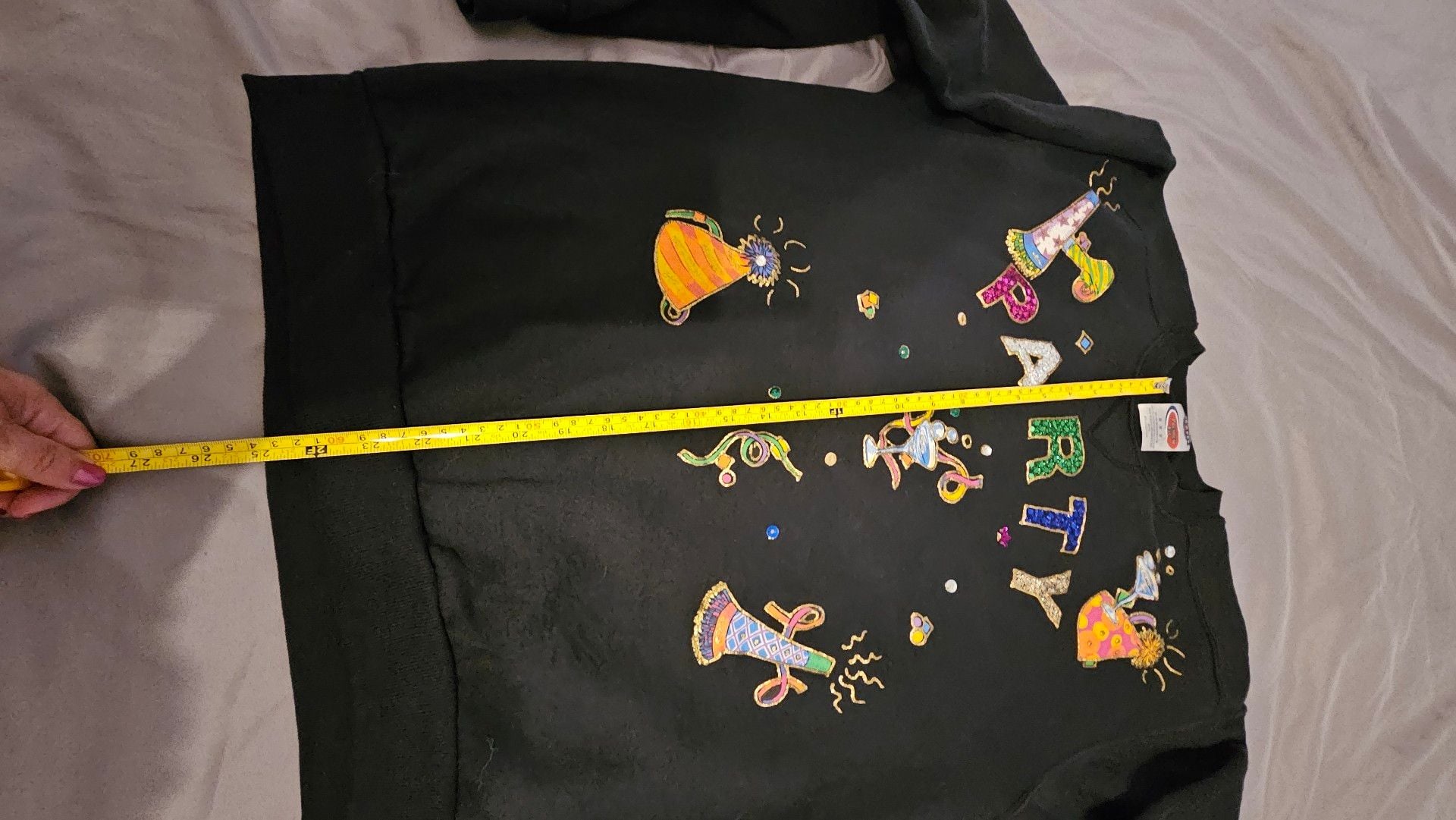 Jerzees Party Sequins Embellished Black Sweatshirt 6