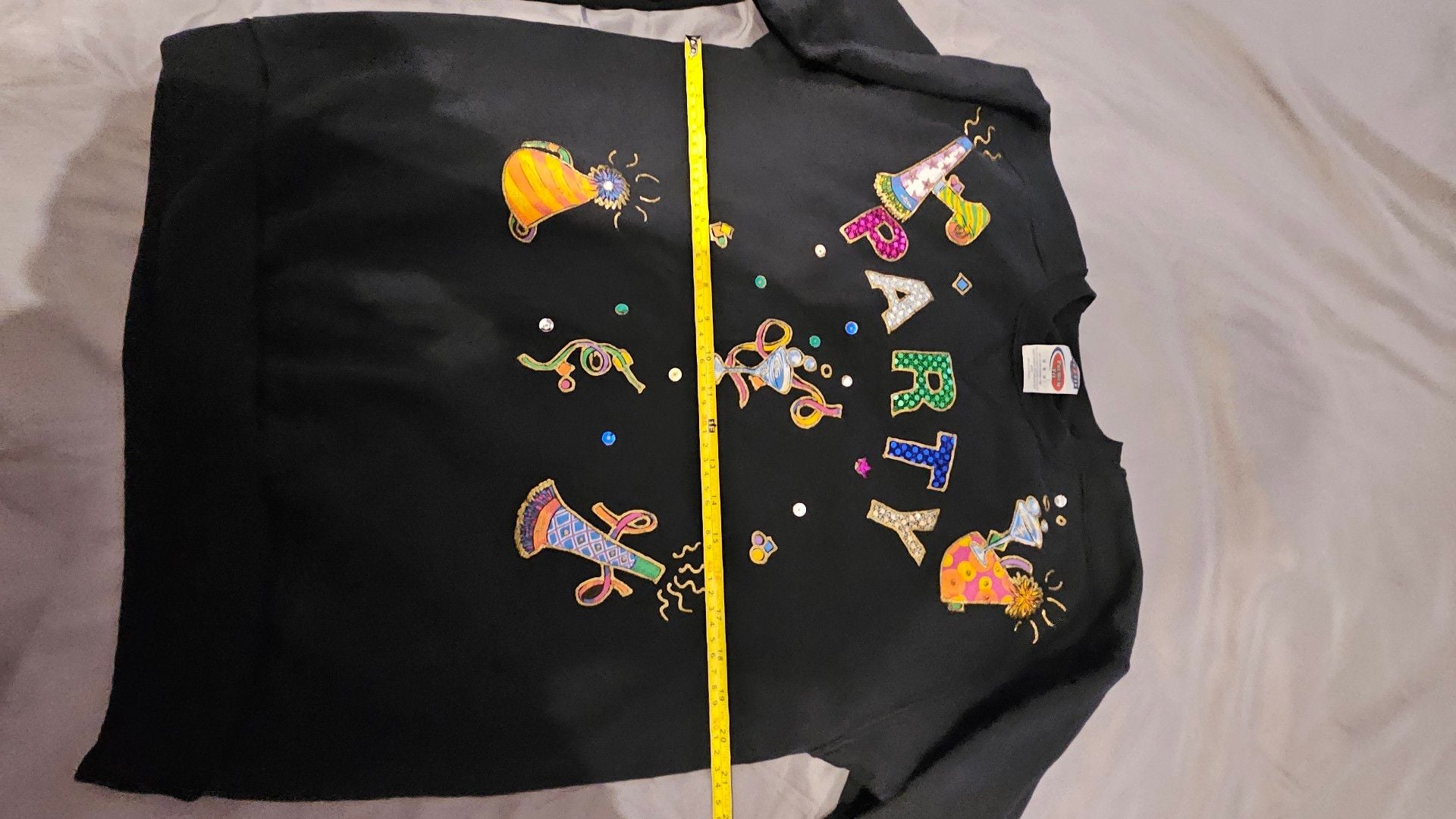 Jerzees Party Sequins Embellished Black Sweatshirt 7