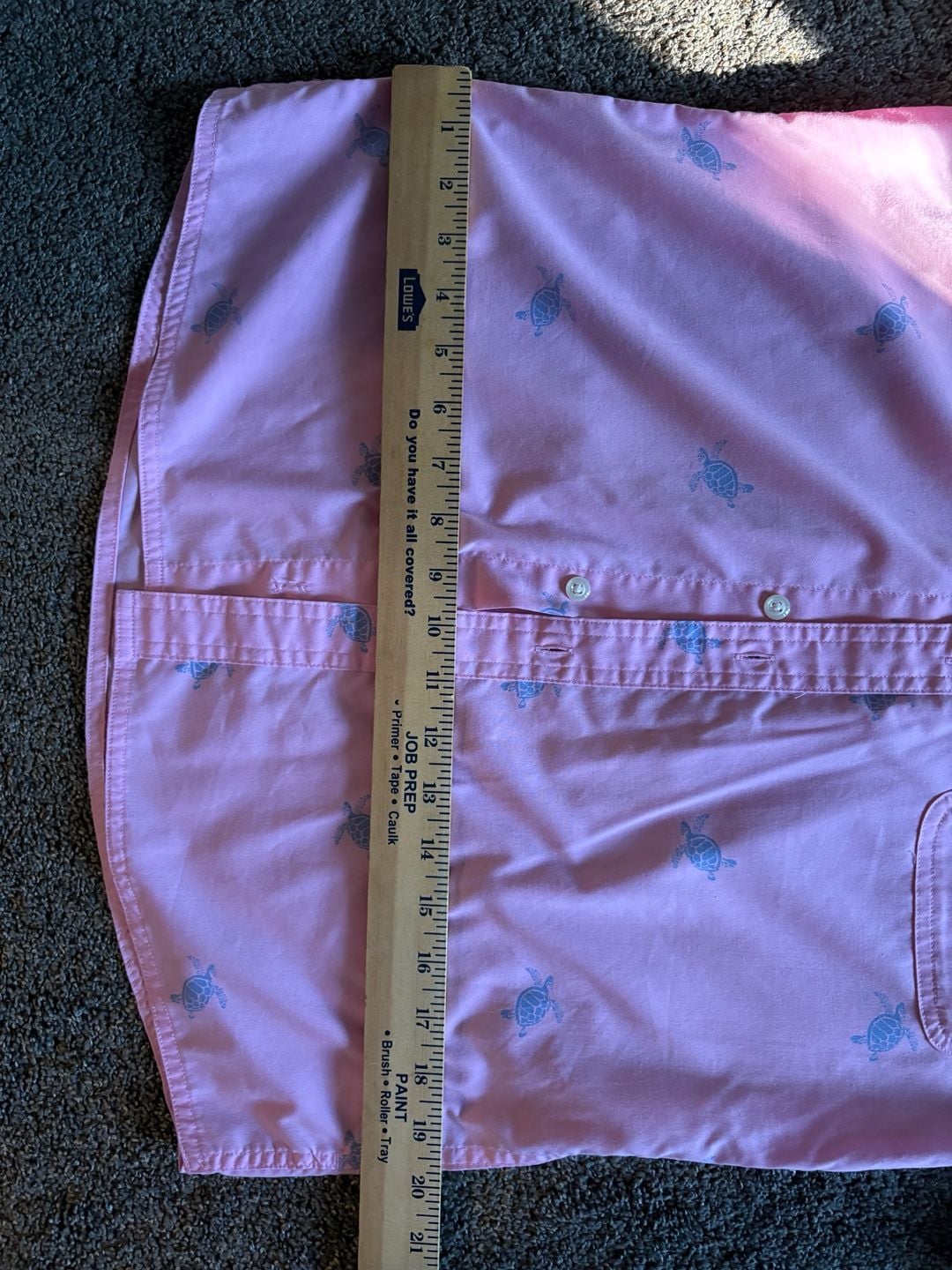 Croft & Barrow Button-Down Shirt Pink Turtle Print Short Sleeve Slim Fit 7