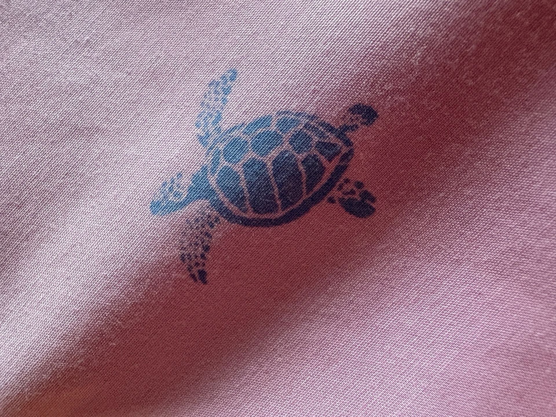 Croft & Barrow Button-Down Shirt Pink Turtle Print Short Sleeve Slim Fit 12