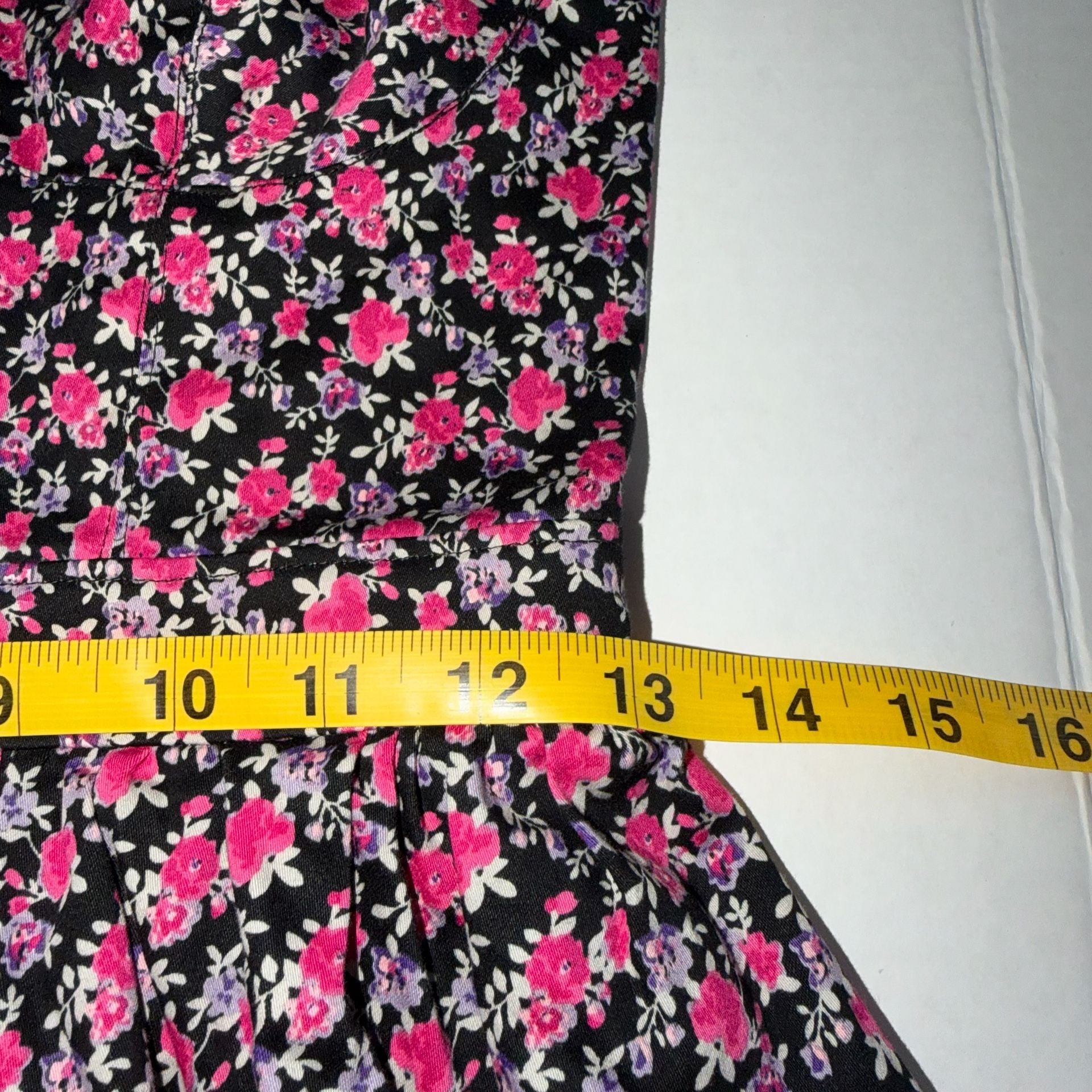 Black Poppy Y2K Floral Strapless Skater Dress Size Small 8