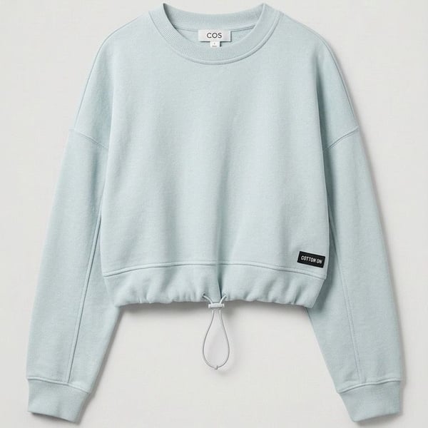 Calvin Klein Jeans Cropped Sweatshirt Size XS Light Blue Crewneck