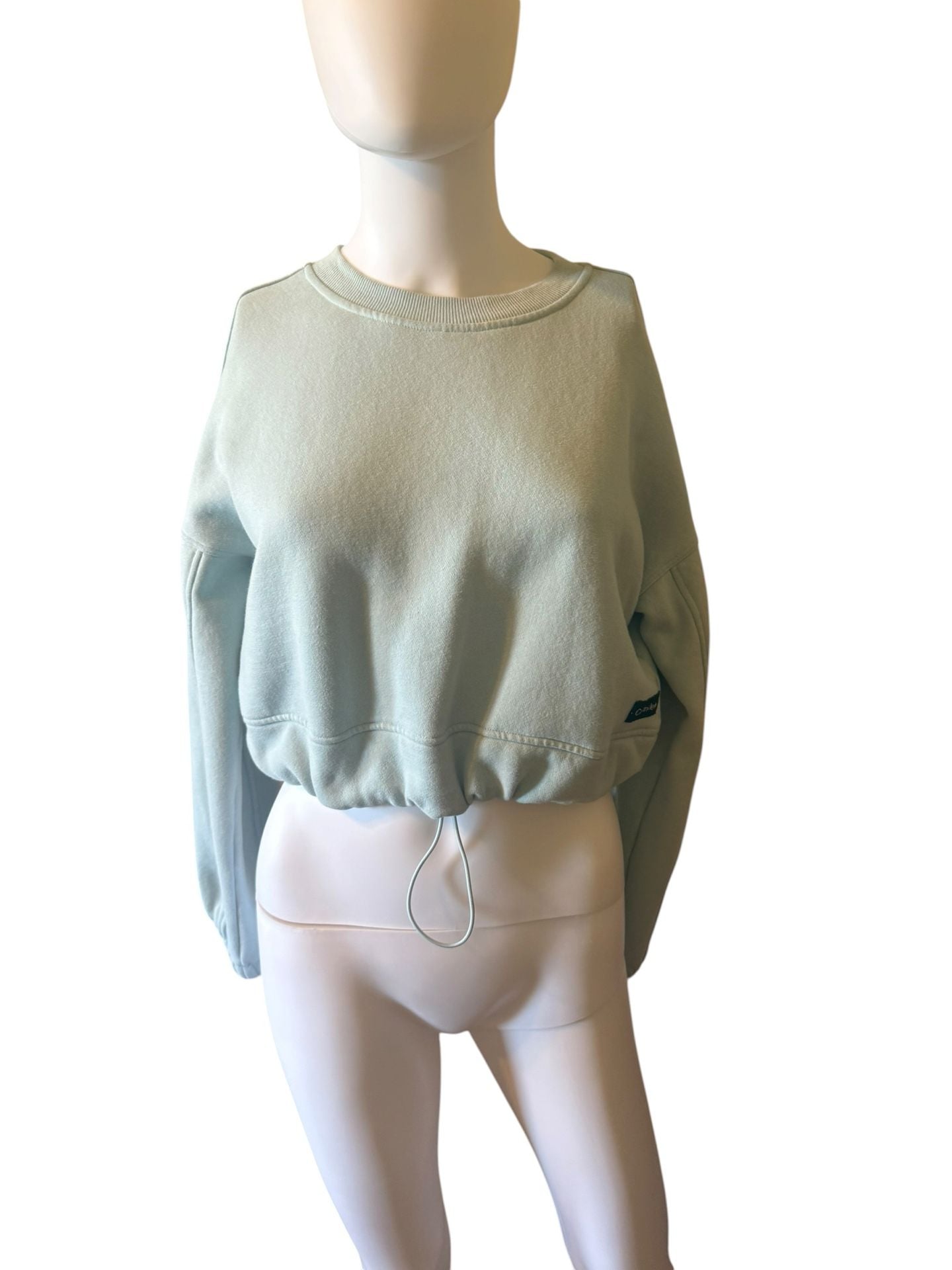 Calvin Klein Jeans Cropped Sweatshirt Size XS Light Blue Crewneck 3