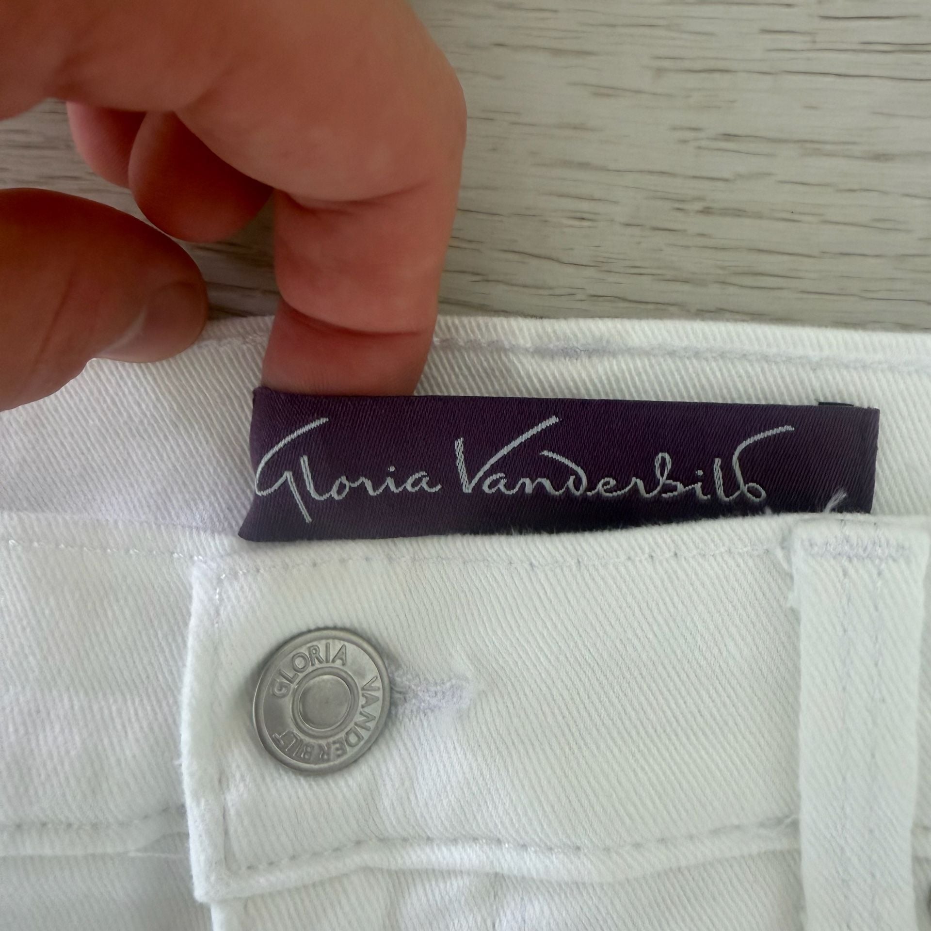Gloria Vanderbilt Amanda Jeans Size 8 White Straight Leg Denim 3