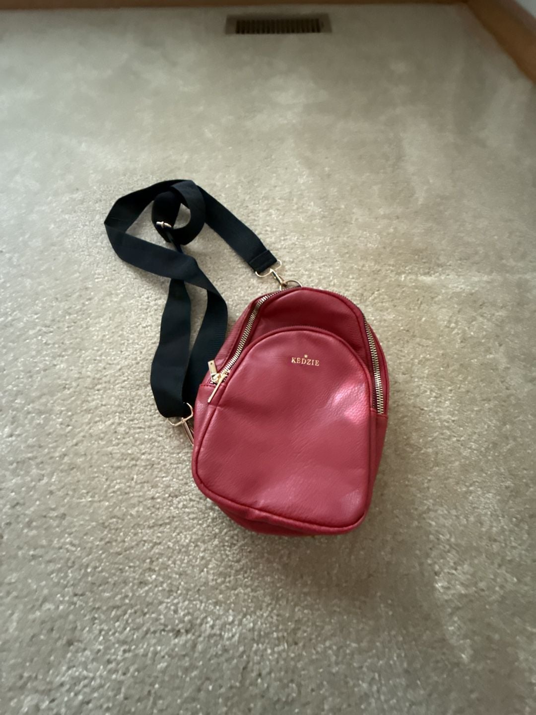 Kedzie Sunset Sling Bag Red Vegan Leather Crossbody 2