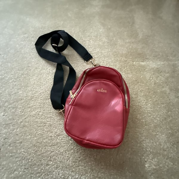 Kedzie Sunset Sling Bag Red Vegan Leather Crossbody