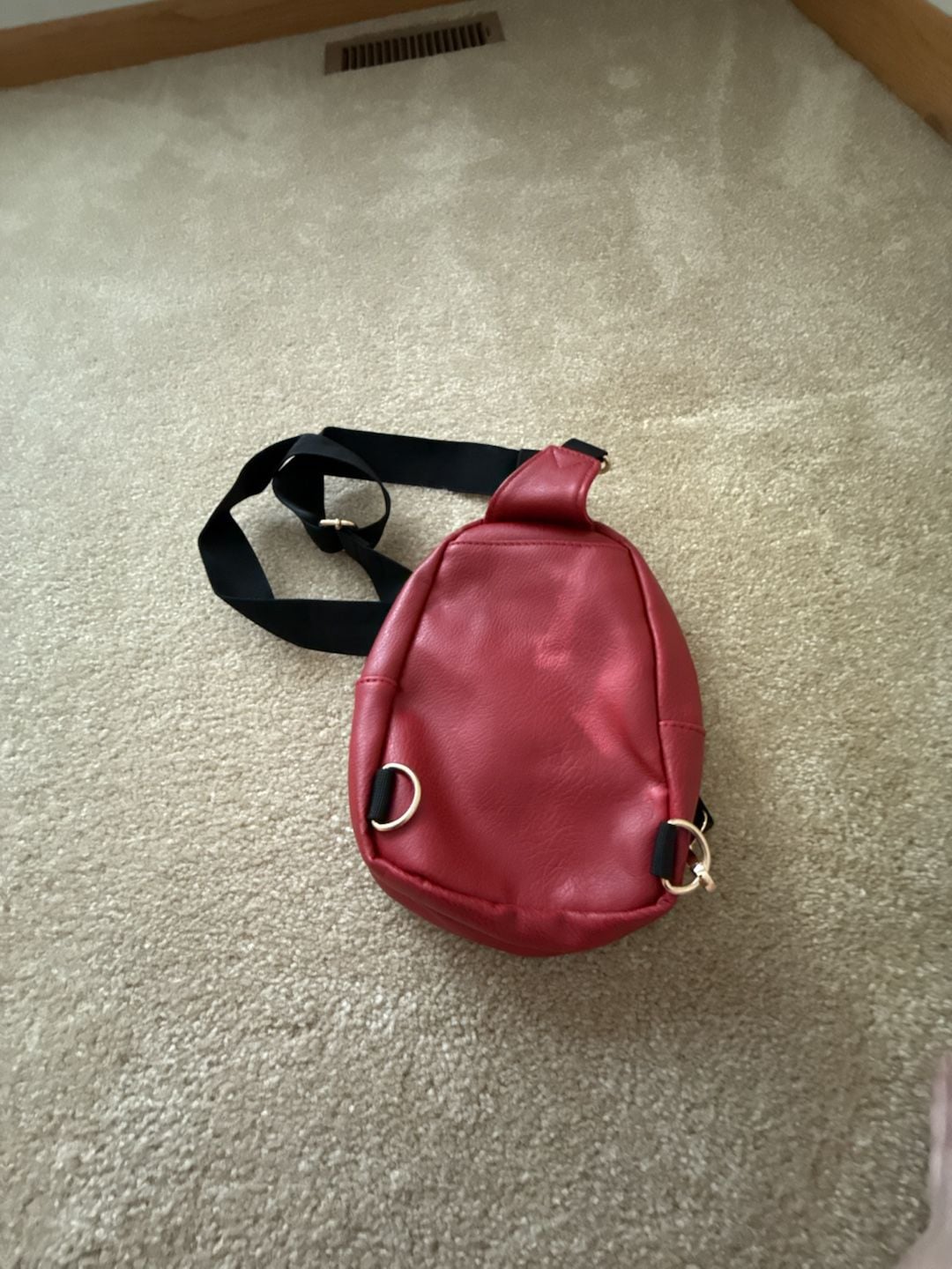 Kedzie Sunset Sling Bag Red Vegan Leather Crossbody 4