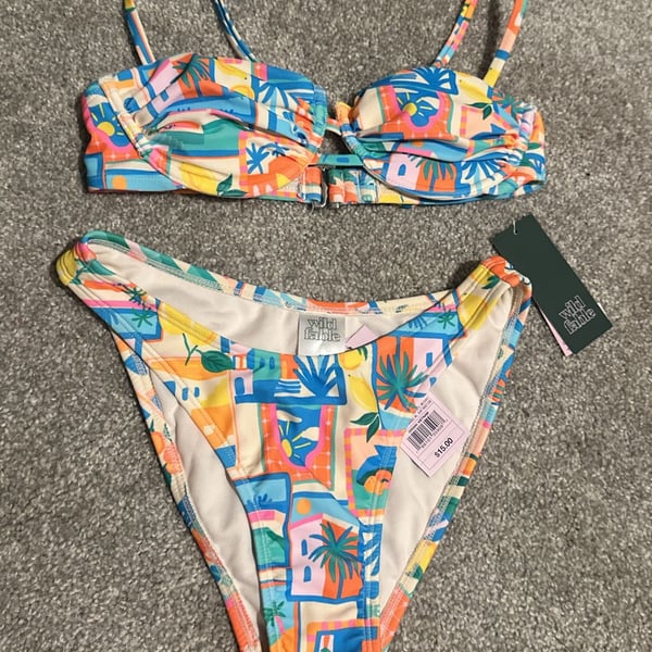 Wild Fable Bikini Set Multicolor Abstract Tropical Print NWT