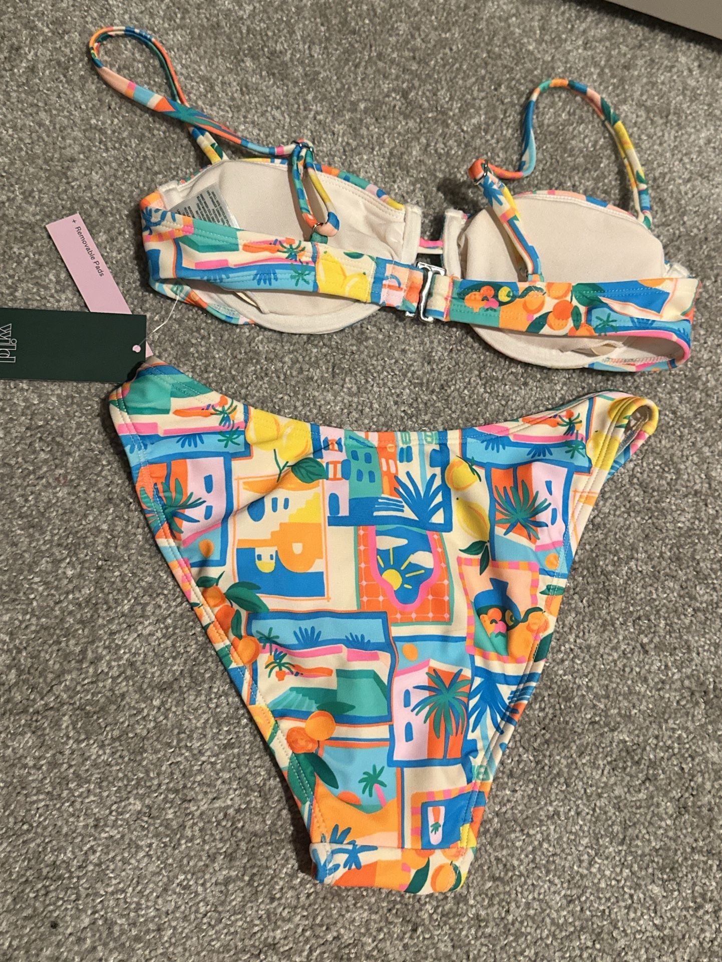Wild Fable Bikini Set Multicolor Abstract Tropical Print NWT 2