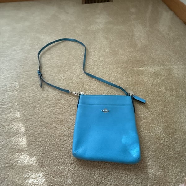 Coach Blue Saffiano Leather Crossbody Bag