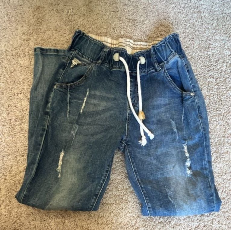 HISS ME Distressed Denim Jogger Jeans Blue 4