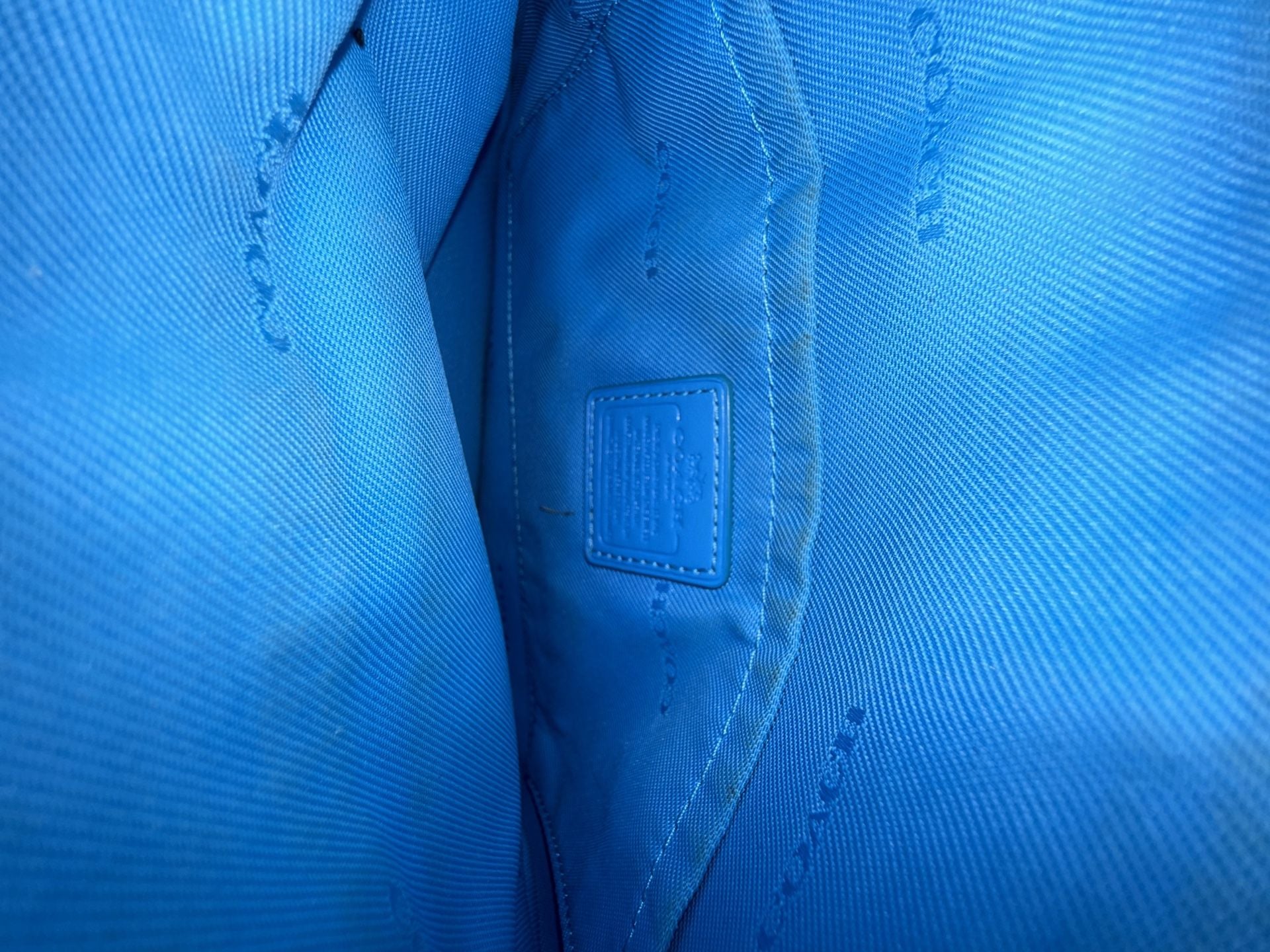 Coach Blue Saffiano Leather Crossbody Bag 9