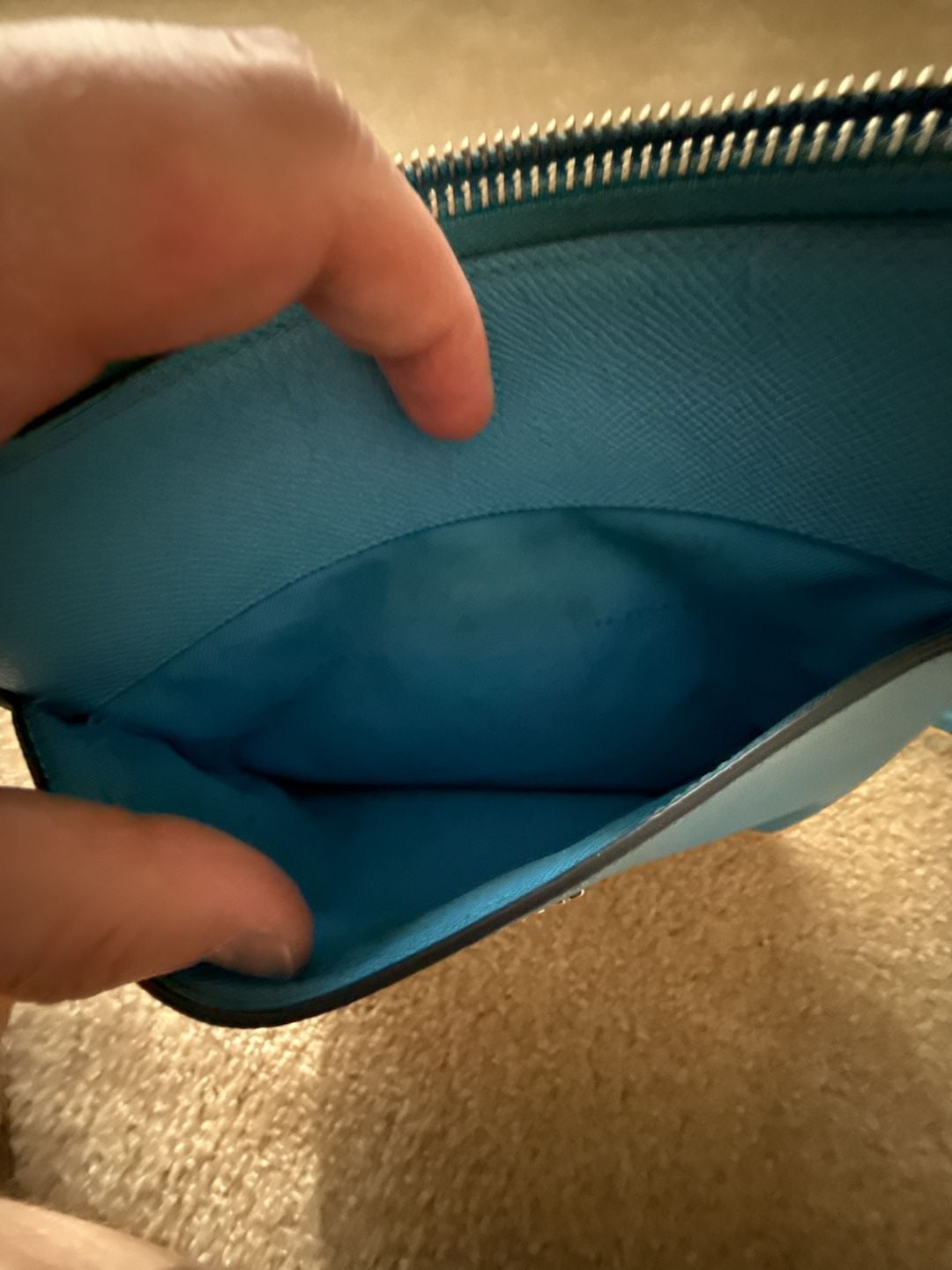 Coach Blue Saffiano Leather Crossbody Bag 10