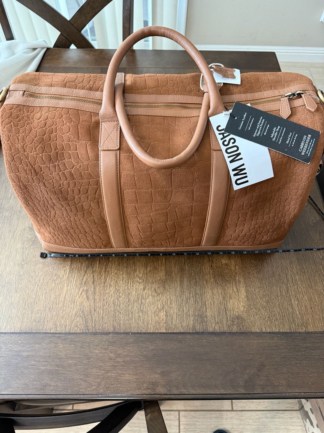 Jason Wu Carry-On Weekender Brown Leather Duffle Bag 2