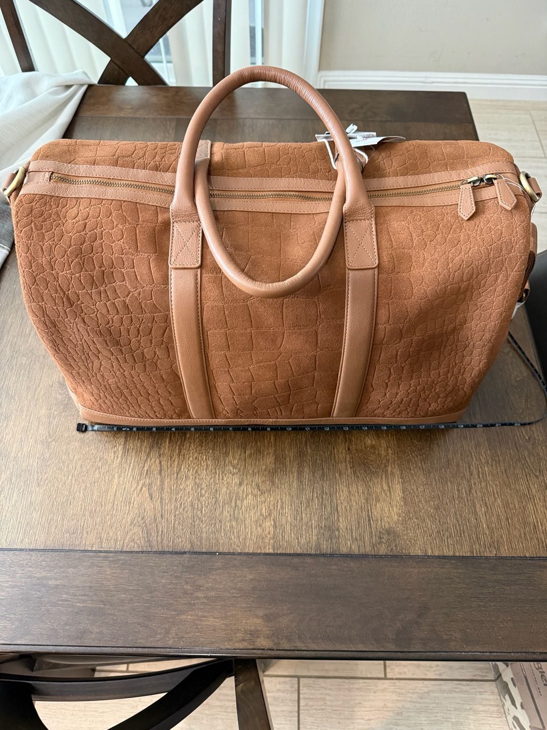 Jason Wu Carry-On Weekender Brown Leather Duffle Bag 3