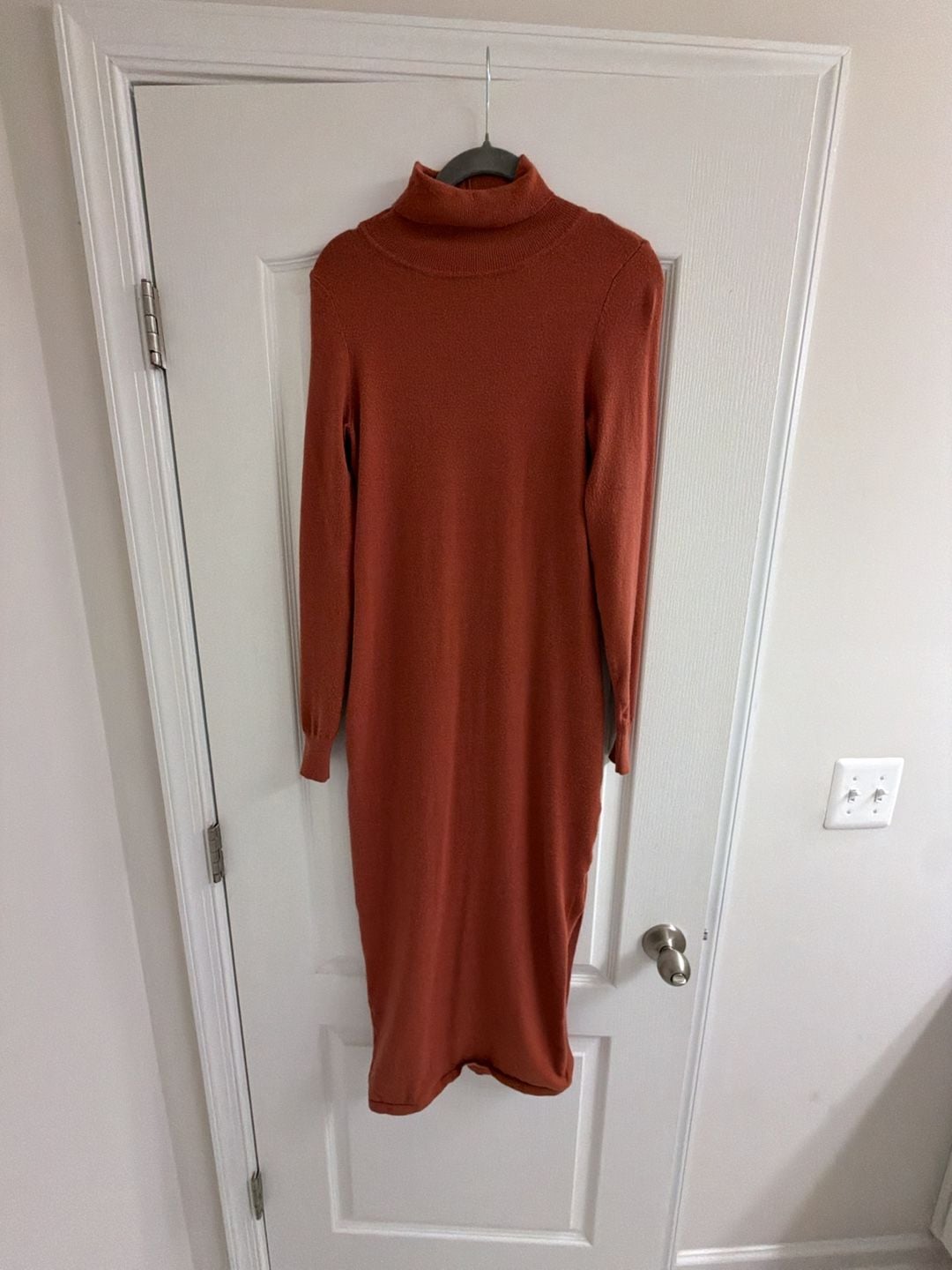 Long Sleeve Turtleneck Midi Sweater Dress 2