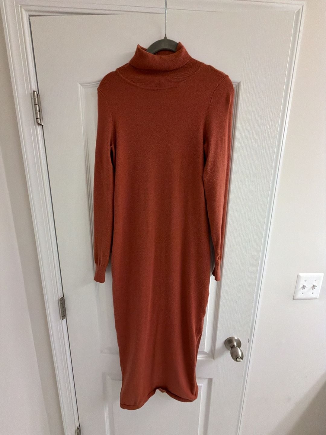Long Sleeve Turtleneck Midi Sweater Dress 3