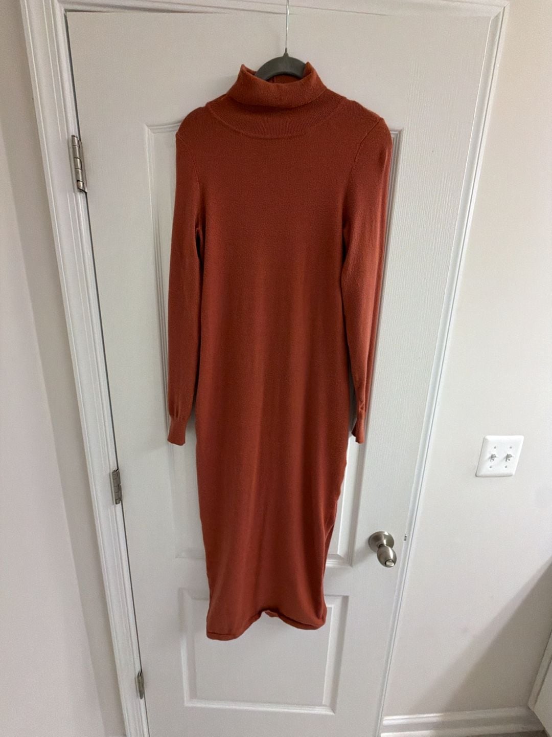 Long Sleeve Turtleneck Midi Sweater Dress 4