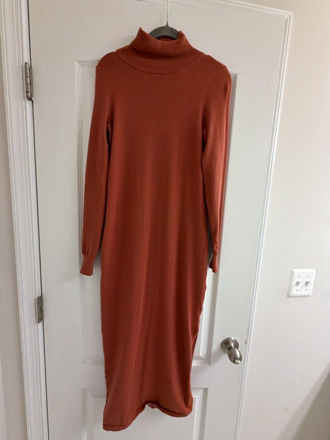 Long Sleeve Turtleneck Midi Sweater Dress 5