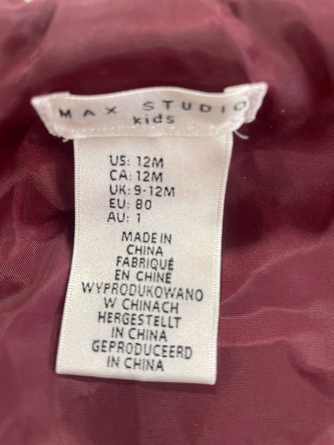 Max Studio Kids Puffer Vest Size 12M Cream White Metallic Bow 4