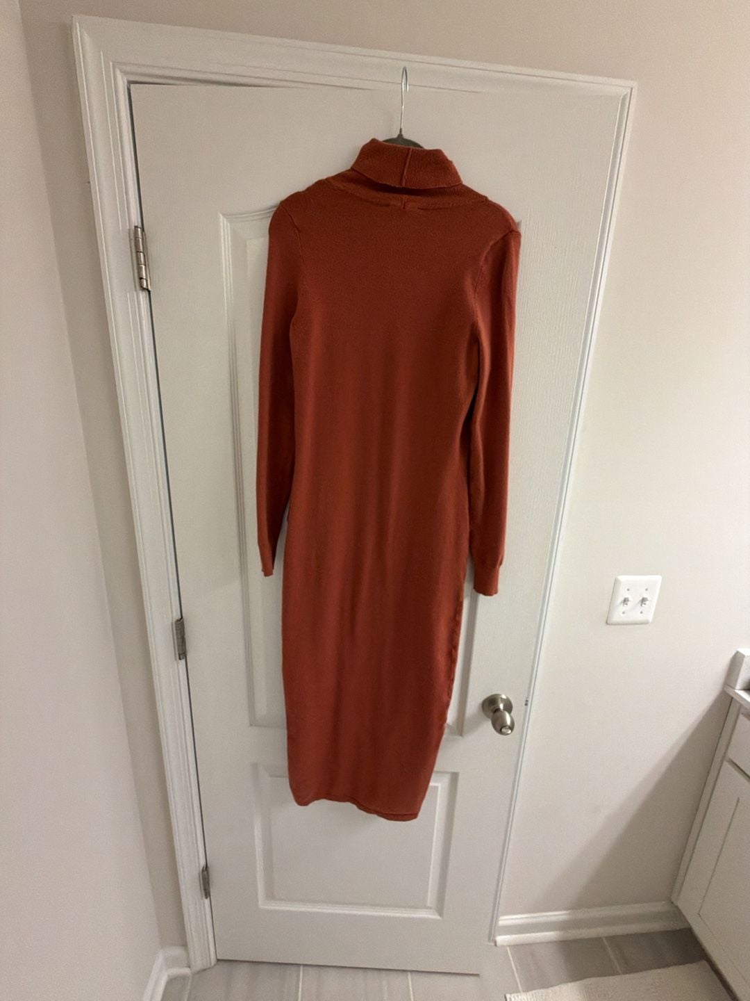 Long Sleeve Turtleneck Midi Sweater Dress 11