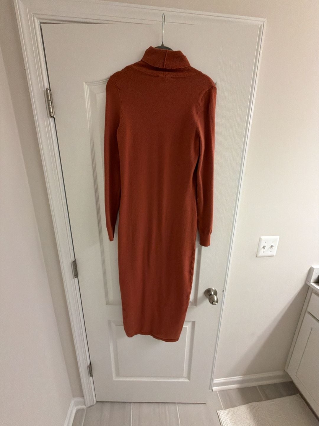 Long Sleeve Turtleneck Midi Sweater Dress 12