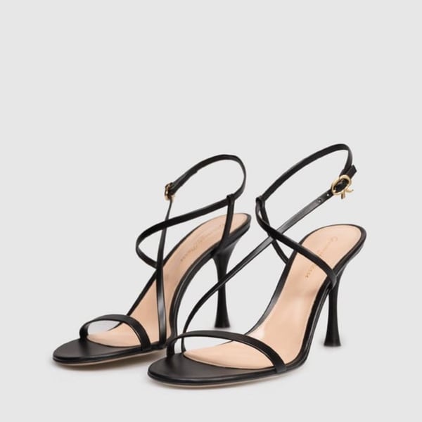Gianvito Rossi Ascent 85 Black Calf Leather Sandals EU 37.5 – MSRP $945