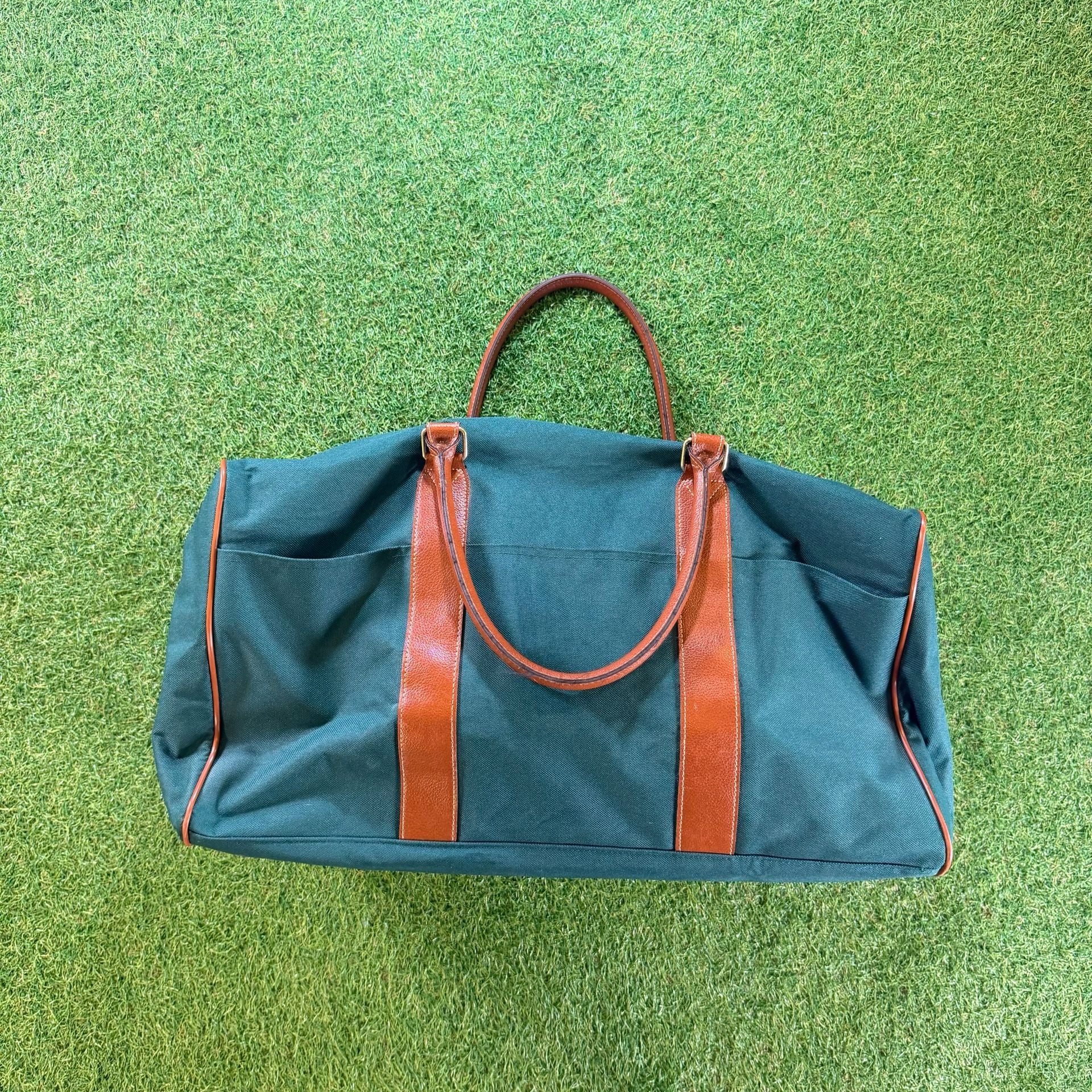 Polo Ralph Lauren Vintage Green Canvas Weekender Duffle Bag 5