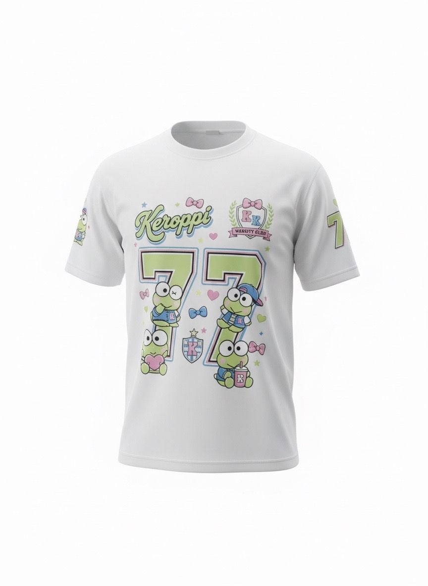 Sanrio Keroppi Varsity 77 Graphic White T-Shirt 2