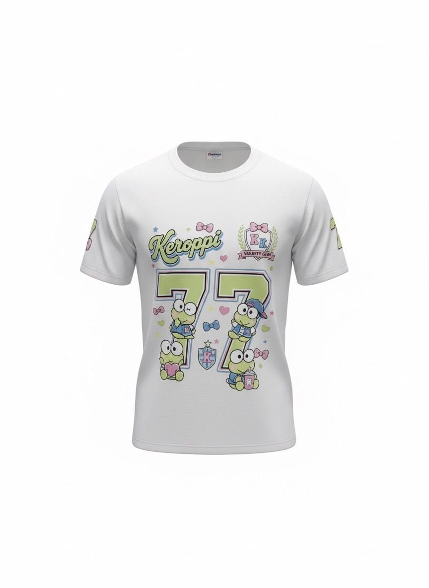 Sanrio Keroppi Varsity 77 Graphic White T-Shirt 3