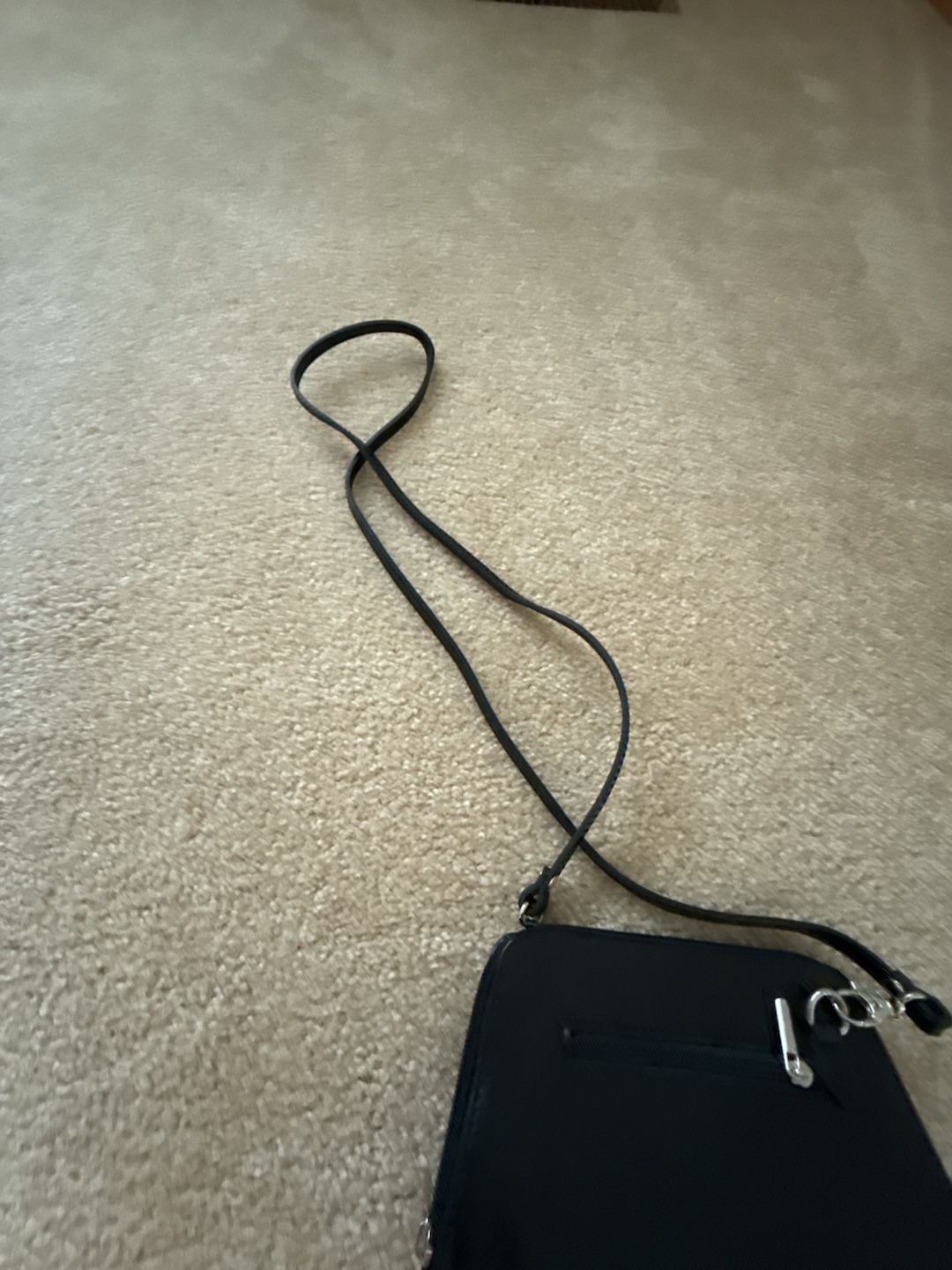 Vera Pelle Black Leather Crossbody Bag Made In Italy 7