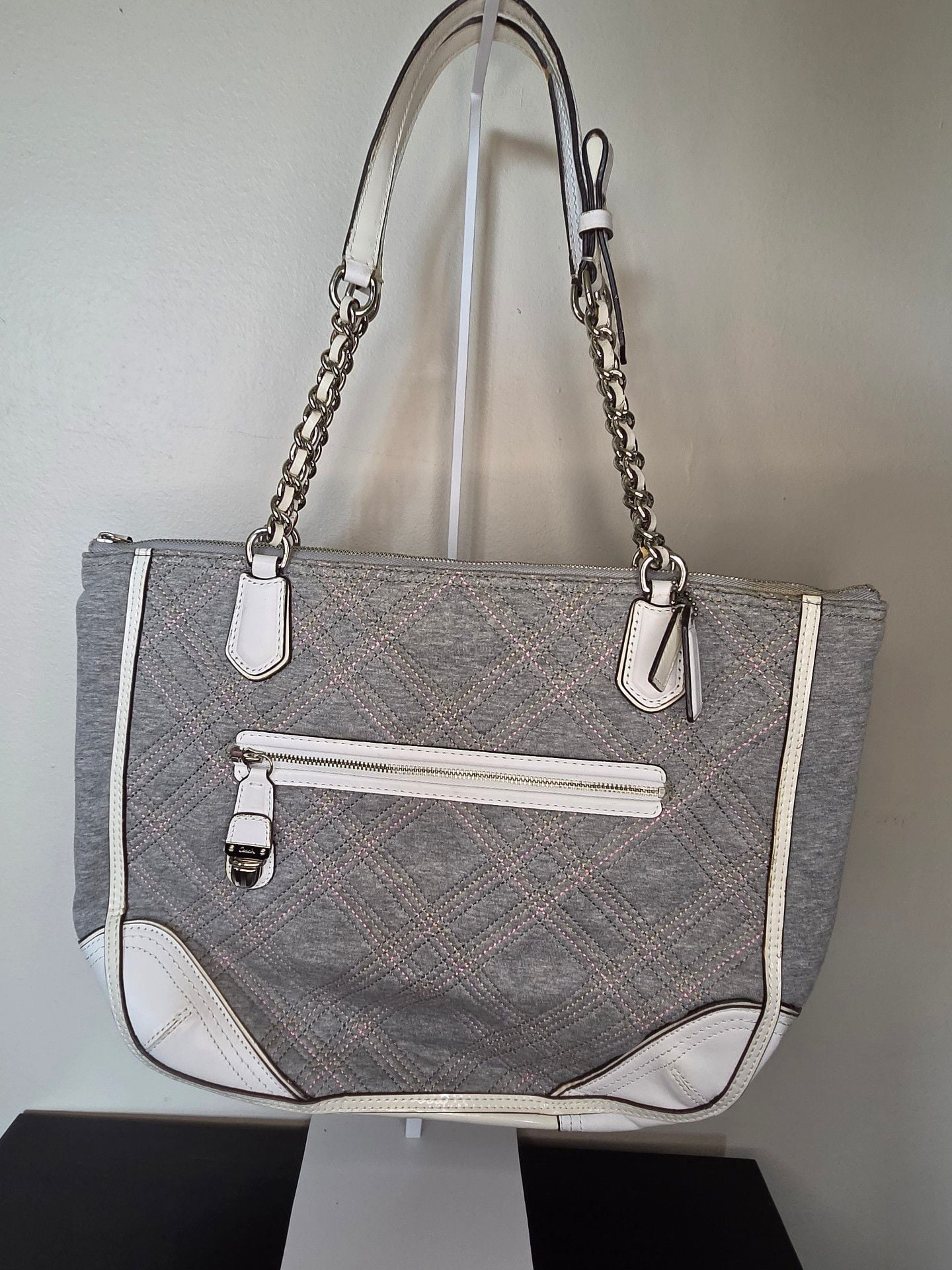 Coach Poppy Quilted Jersey Small Chain Tote Shoulder Bag 2