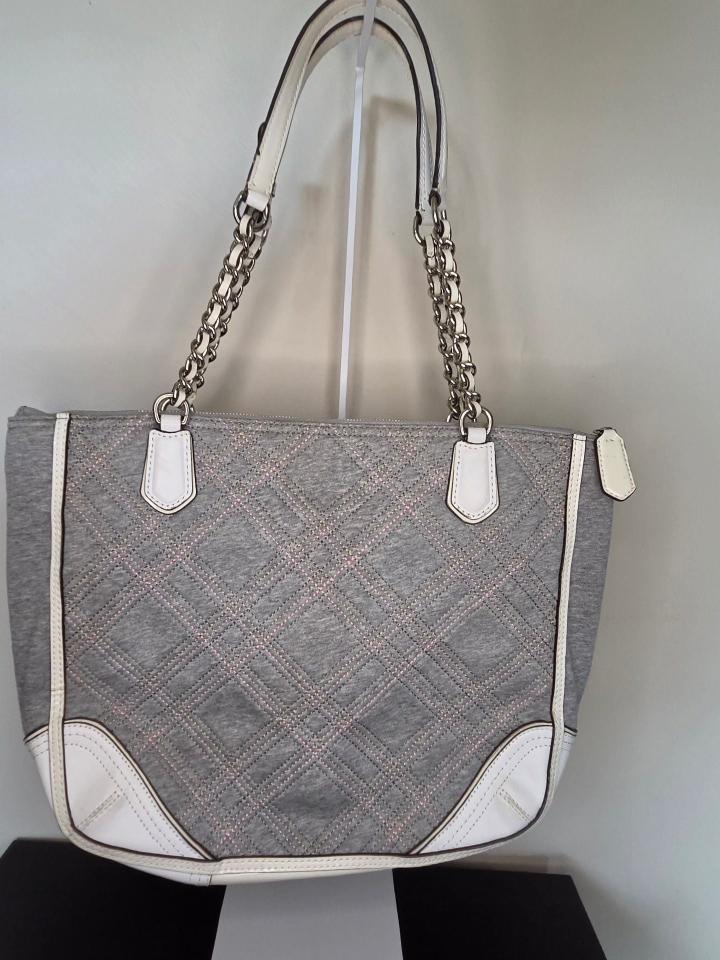Coach Poppy Quilted Jersey Small Chain Tote Shoulder Bag 3