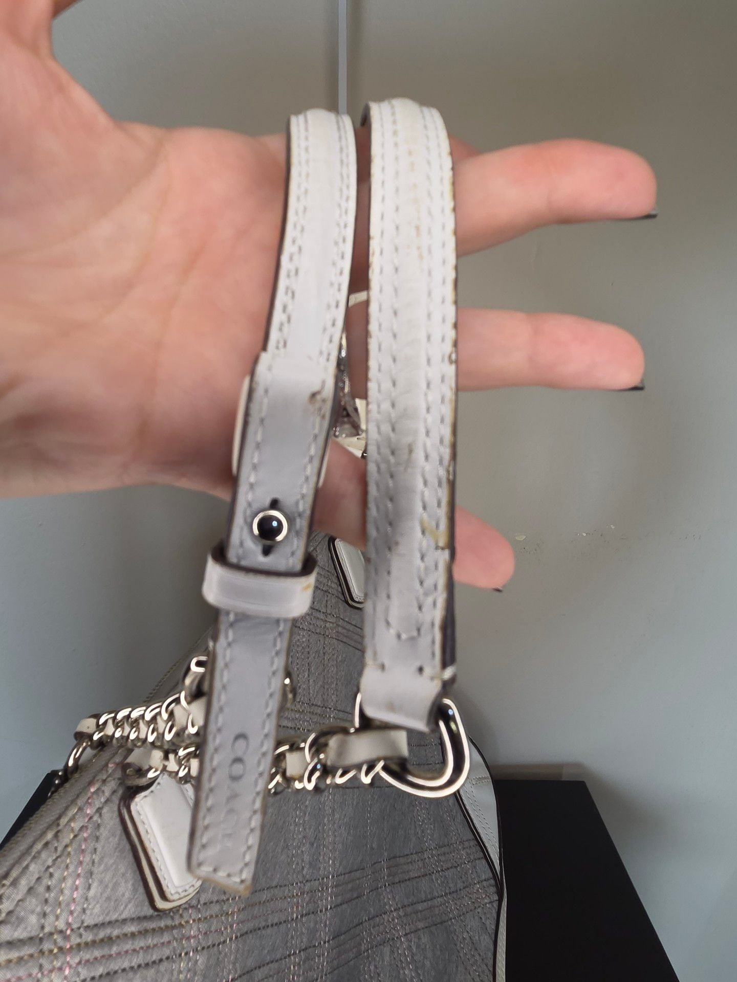 Coach Poppy Quilted Jersey Small Chain Tote Shoulder Bag 4