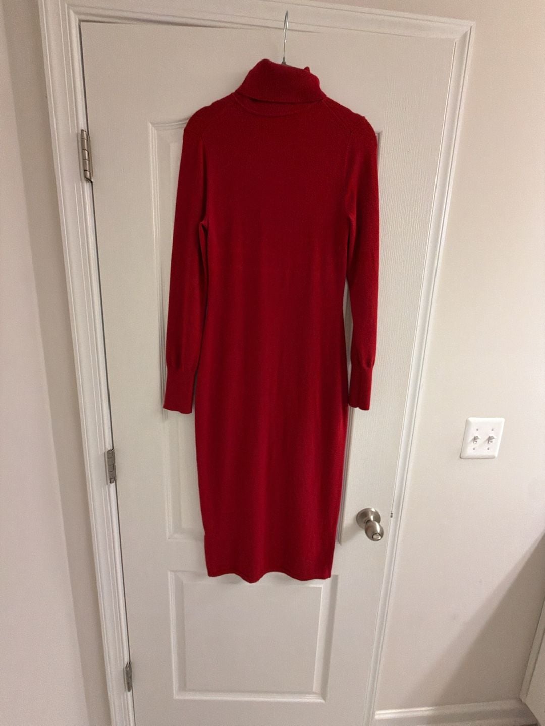 Ribbed Turtleneck Midi Sweater Dress 13